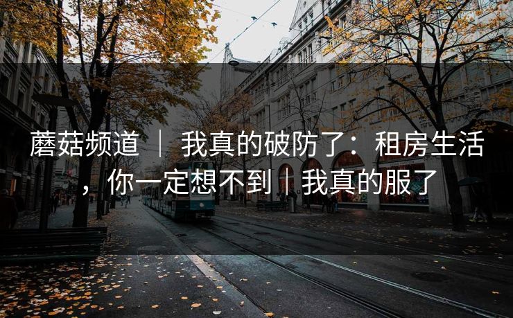 蘑菇频道 ｜ 我真的破防了：租房生活，你一定想不到｜我真的服了