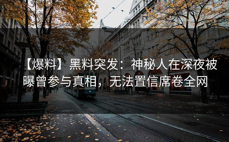 【爆料】黑料突发:神秘人在深夜被曝曾参与真相,无法置信席卷全网